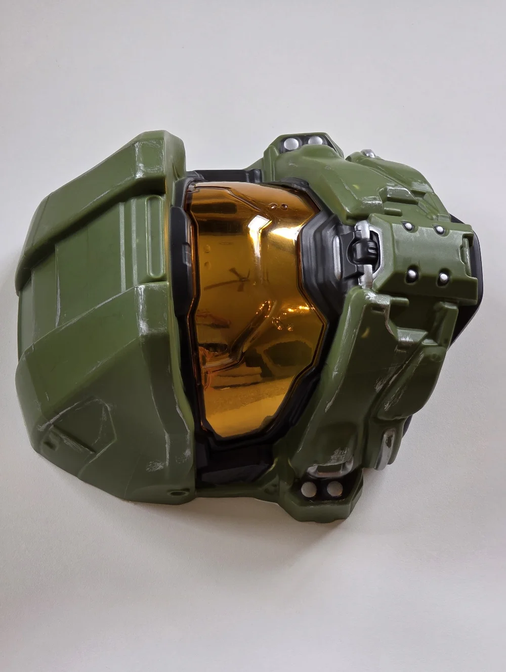 Halo Master Chief Green Tactical Helmet with Amber Visor Mask - Picture 2 of 4